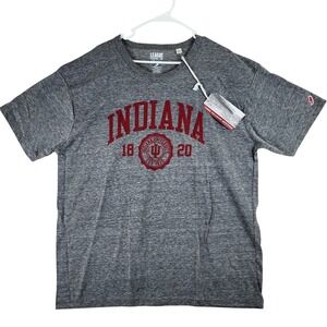 Indiana University League T-Shirt Mens XXL Grey Heathered Collegiate Classic Fit
